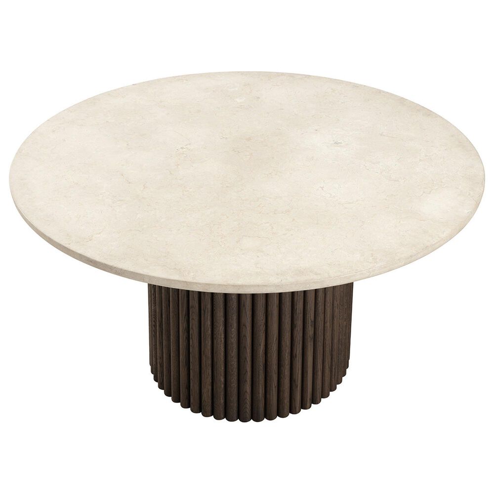 37B Banyan and Cavoli 5-Piece Round Dining Set in Cream and Dark Brown, , large