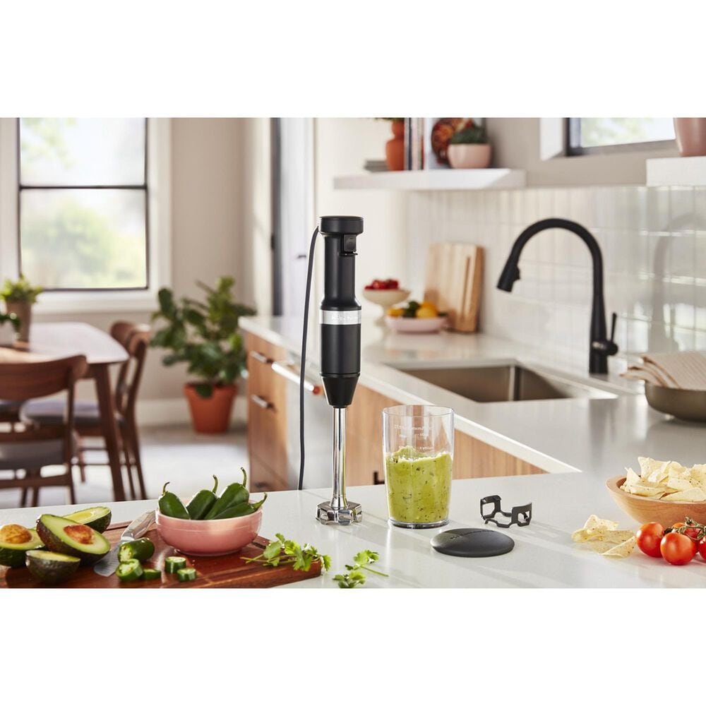 KitchenAid Corded Variable Speed Hand Blender in Matte Black, , large