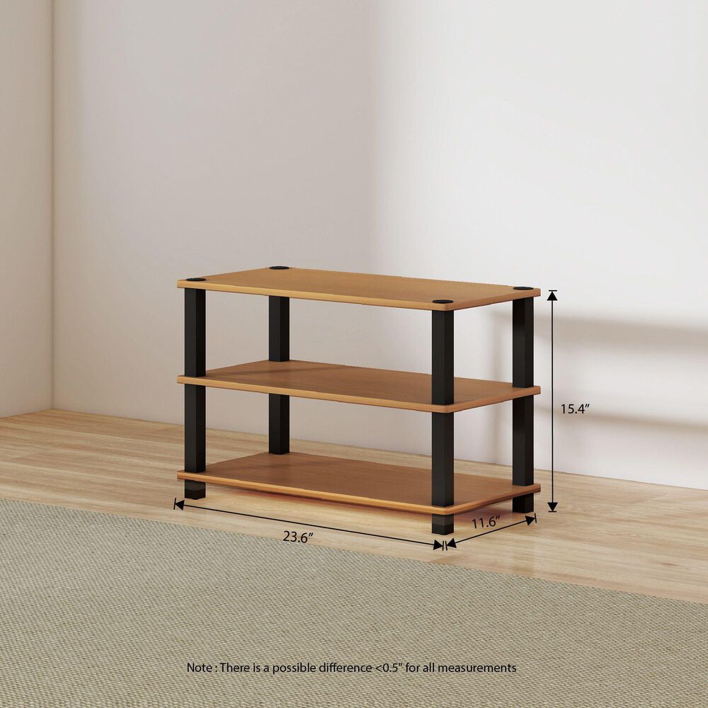 Noviland 3-Tier Shoe Rack in Light Cherry and Black, , large