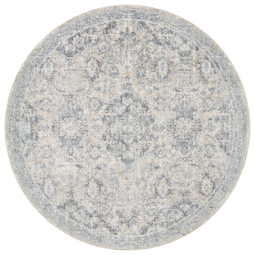 Amber Lewis x Loloi Zuma 5"3" Round Pebble and Stone Area Rug, , large