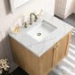 James Martin Vanities Laurent 30" Single Bathroom Vanity in Light Natural Oak with 3 cm Ethereal Noctis Quartz Top and Rectangular Sink, , large
