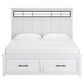 Ashley Ashbryn King Storage Bed and Two Nightstands in White and Oak, , large
