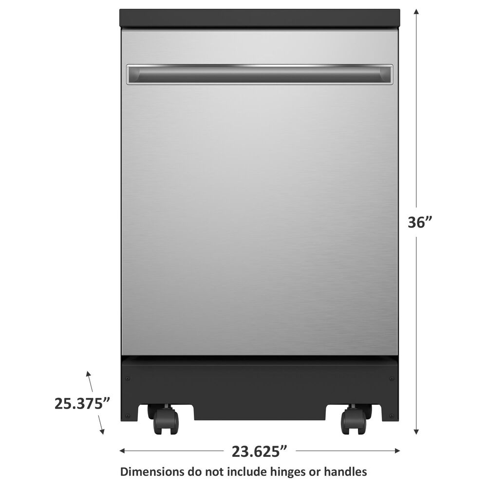 GE Appliances 24&quot; Interior Portable Dishwasher in Stainless Steel, , large