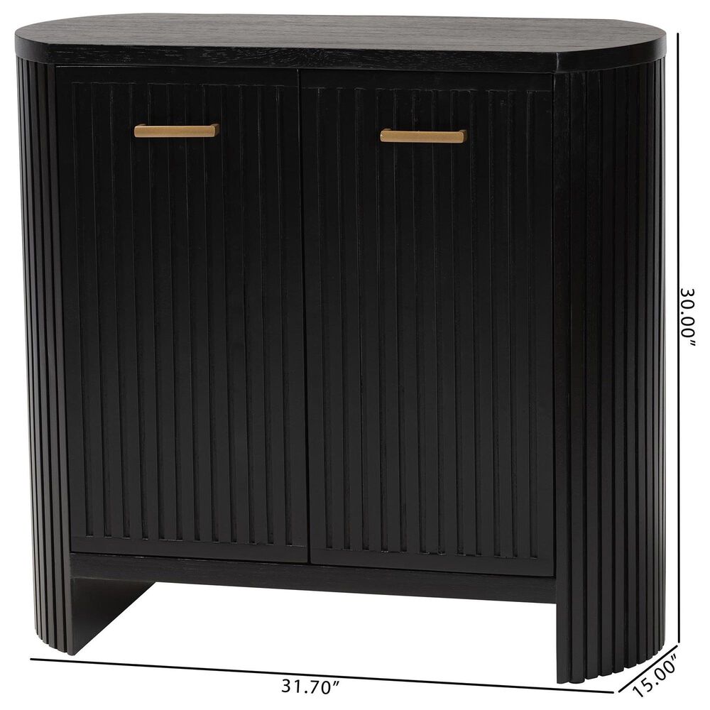 Baxton Studio Keshet 2-Door Accent Cabinet in Black, , large