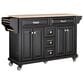 HOMLUX Kitchen Island Cart with Storage Cabinet in Black, , large