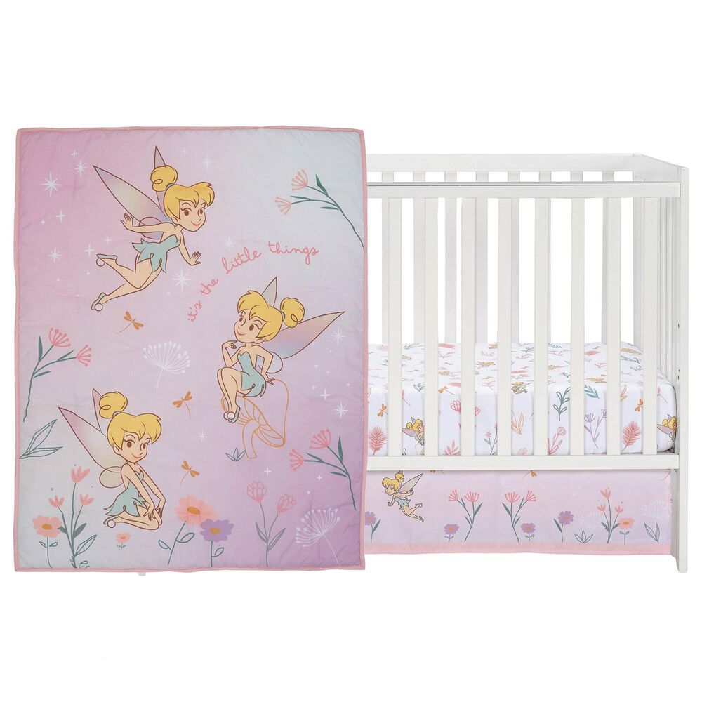 Lambs and Ivy Tinker Bell 3-Piece Baby Crib Bedding Set in Pink, Lavender, White and Multicolor, , large