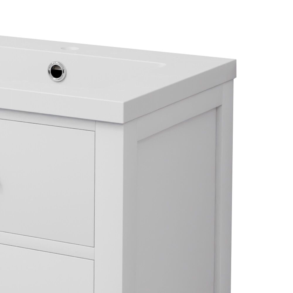 Lexora Home Castor 24" Single Bathroom Vanity in White with White Acrylic Top and Rectangular Sink, , large