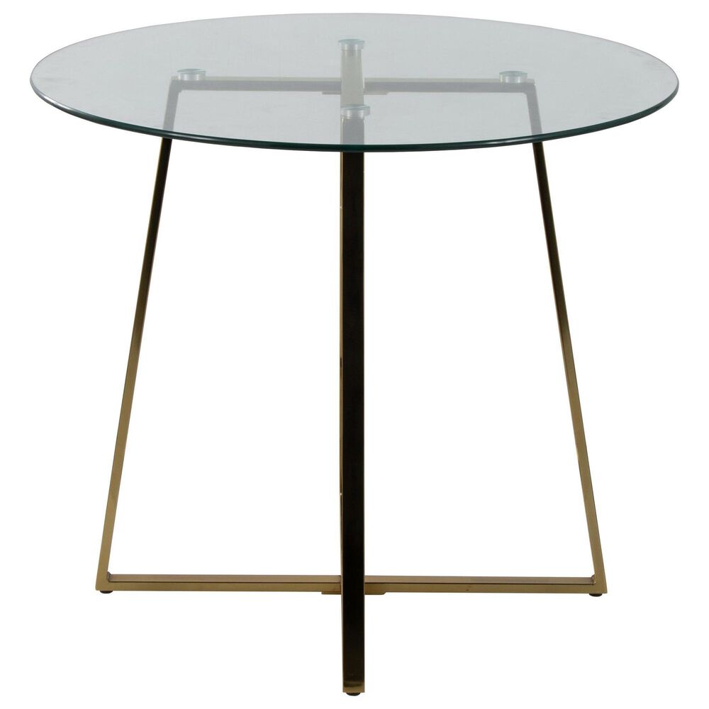 LumiSource Cosmo Round Dinette Table in Gold and Clear - Table Only, , large