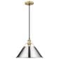 Golden Lighting Orwell 1-Light Wide Large Pendant with Chrome Shade in Brushed Champagne Bronze, , large