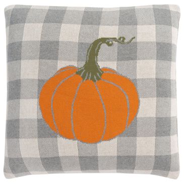 Safavieh Holiday Fall Pumpkin 20" Pillow in Light Grey, Natural, Orange and Sage, , large