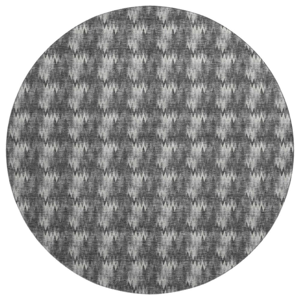 Dalyn Rug Company Soft Essentials Chevron Black 8" Round Area Rug, , large