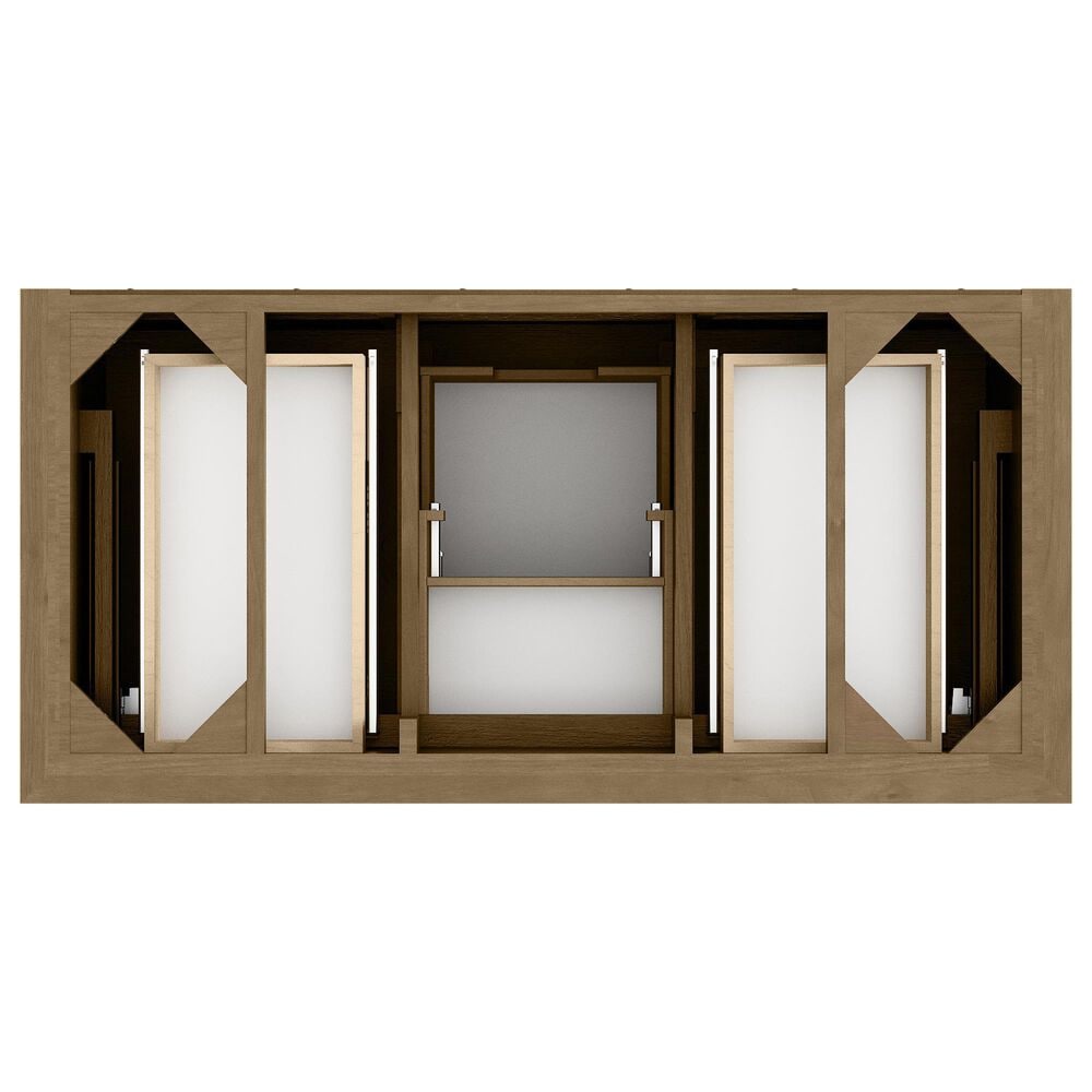 James Martin Vanities Brookfield 48&quot; Single Bathroom Vanity in Honey Oak with 3 cm Ethereal Noctis Quartz Top and Rectangular Sink, , large