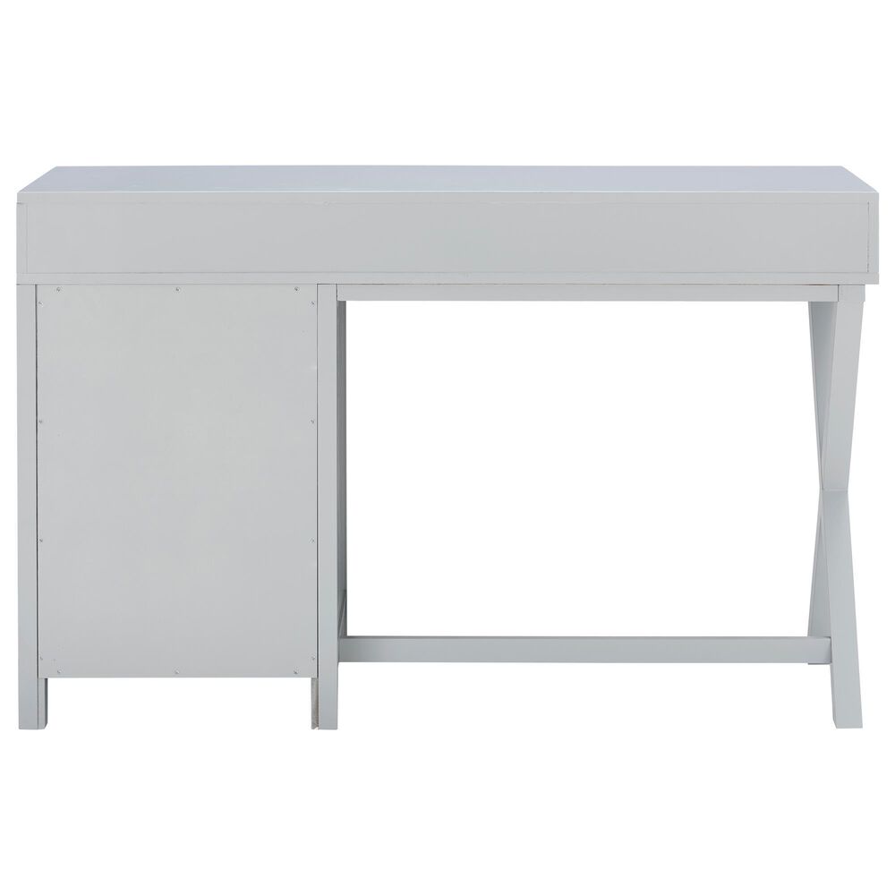 Linon Home Decor Peggy Side Storage Desk in Grey, , large
