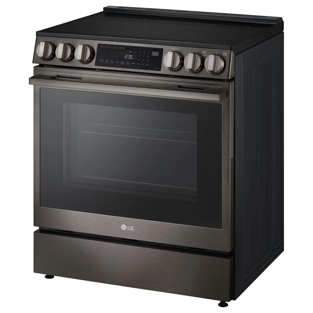 LG 2-Piece Kitchen Package with 6.3 Cu. Ft. Smart Slide-In Electric Range and 2.1 Cu. Ft. Smart Over-the-Range Microwave in Black Stainless Steel, , large