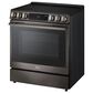 LG 2-Piece Kitchen Package with 6.3 Cu. Ft. Smart Slide-In Electric Range and 2.1 Cu. Ft. Smart Over-the-Range Microwave in Black Stainless Steel, , large