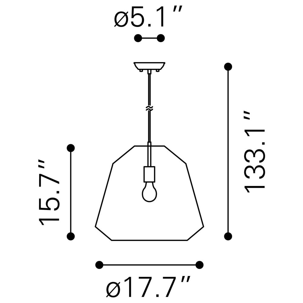 Zuo Modern Impala 56093 Ceiling Lamp in Brown, , large