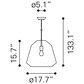Zuo Modern Impala 56093 Ceiling Lamp in Brown, , large