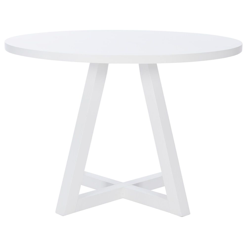 Linon Home Decor Mayfair Round Dining Table in White - Table Only, , large