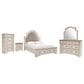 Ashley Realyn 5-Piece Queen Upholstered Bed Set in Chipped White, , large