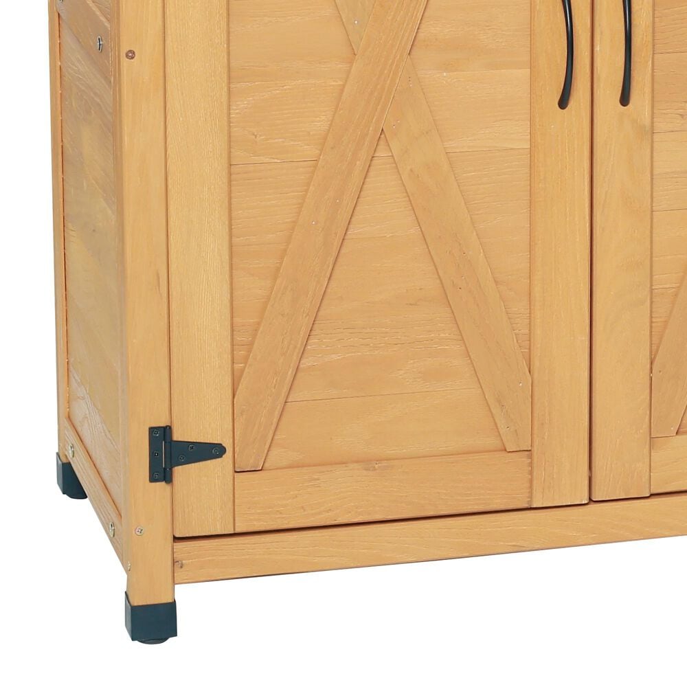 HOMLUX Potting Bench with Storage Cabinet in Brown, , large