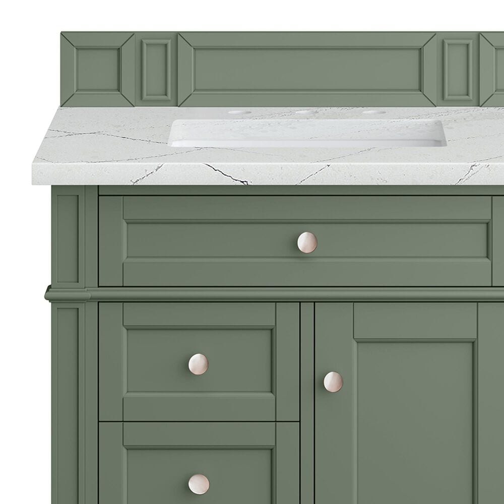 James Martin Vanities Brittany 30&quot; Single Bathroom Vanity in Smokey Celadon with 3 cm Ethereal Noctis Quartz Top and Rectangular Sink, , large