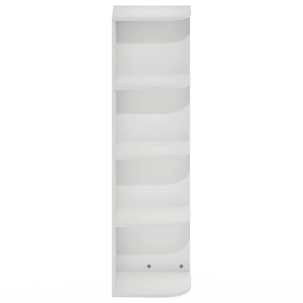 HOMLUX 4-Tier Corner Open Shelf Bookcase in White, , large