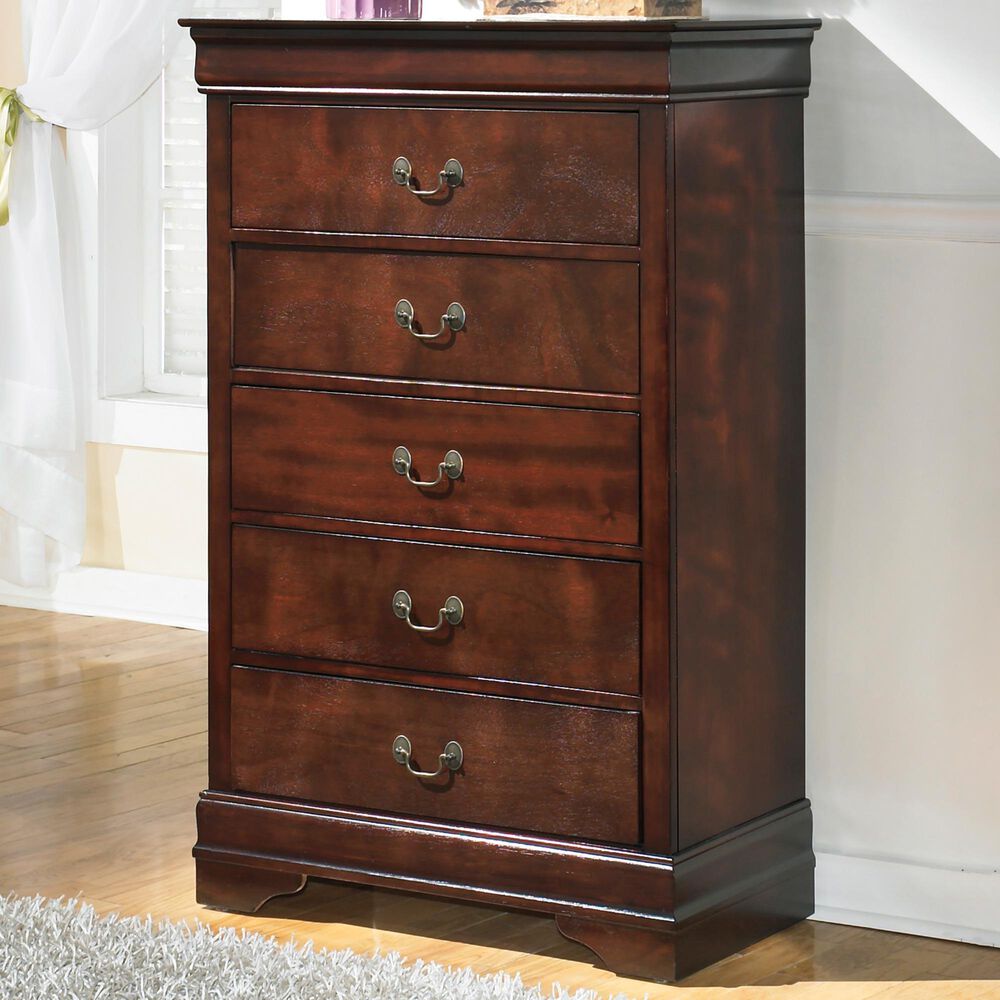 Ashley Alisdair 5-Drawer Chest in Reddish Brown, , large