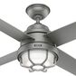 Hunter Searow 54" Outdoor Ceiling Fan with LED Lights in Matte Silver, , large