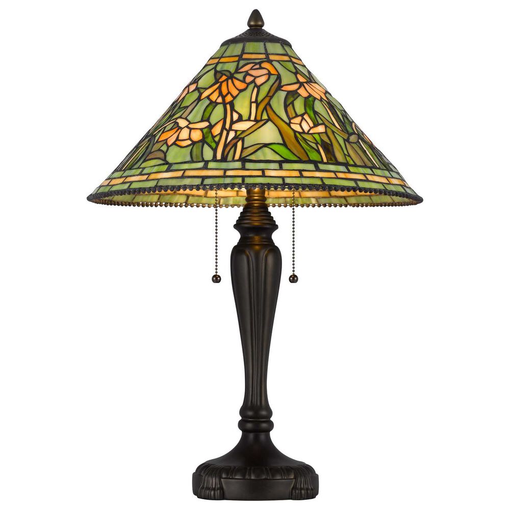 Cal Lighting Milwood Tiffany Table Lamp in Bronze, , large