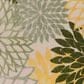 Nourison Aloha Floral 5"3" Round Green and Multicolor Indoor/Outdoor Area Rug, , large
