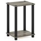 HOMLUX Simplistic 1-Tier End Table in French Oak Grey and Black, , large