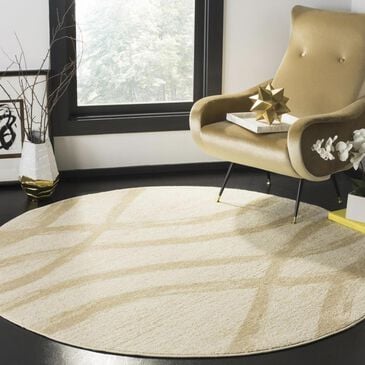 Safavieh Adirondack ADR125W 6" Round Cream and Champagne Area Rug, , large