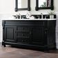 James Martin Vanities Brookfield 60" Double Bathroom Vanity in Antique Black with 3 cm Eternal Jasmine Pearl Quartz Top and Rectangle Sinks, , large