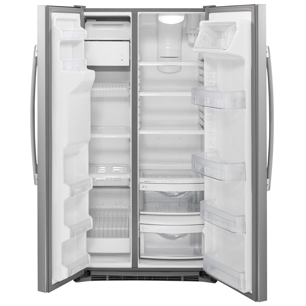 GE Appliances 21.9 Cu. Ft. Counter-Depth Side by Side Refrigerator in Stainless Steel, , large