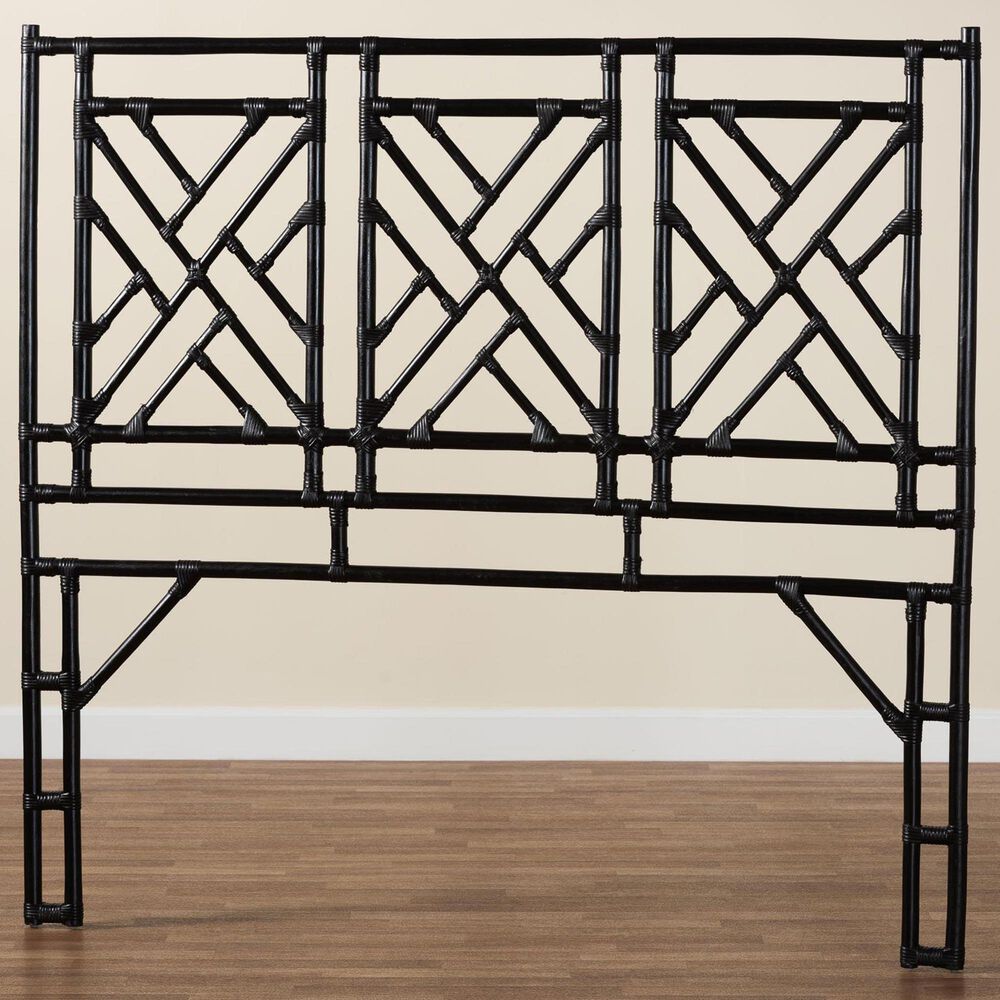 Baxton Studio Karavo King Standalone Headboard in Black, , large
