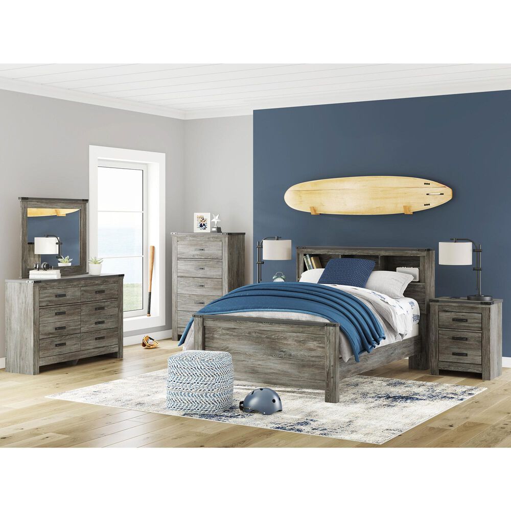 Ashley Frandern Full Bookcase Panel Bed in Warm Gray, , large