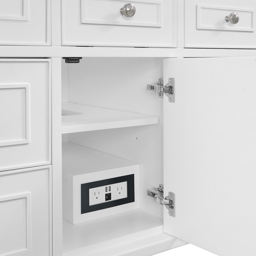 James Martin Vanities Lorelai 48&quot; Single Vanity in Bright White with 3 cm Arctic Fall Solid Surface Top, , large