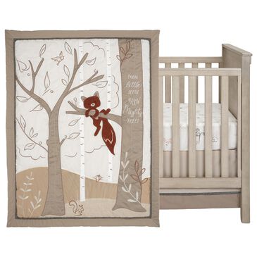 Lambs & Ivy Treetop Fox 3-Piece Crib Bedding Set in Rust, Black and White, , large