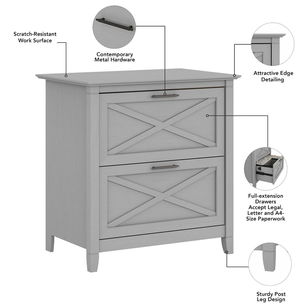 Bush Key West 3Piece Office Desk Set in Cape Cod Gray NFM