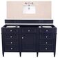 James Martin Vanities Brittany 36" Single Bathroom Vanity in Victory Blue with 3 cm Eternal Marfil Quartz Top and Rectangle Sink, , large