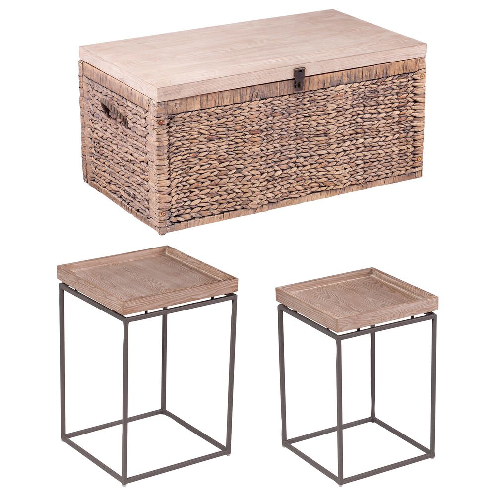 Southern Enterprises Escavia 3-Piece Occasional Table Set in Brown and Black, , large