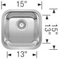 Blanco Stellar 15" Bar Kitchen Sink in Refined Brushed, , large