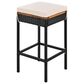 Hearth and Haven 5-Piece Outdoor Patio Wicker Bar Set with Off-White Cushion in Black and Brown, , large