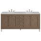 James Martin Vanities Chicago 72" Double Bathroom Vanity in Whitewashed Walnut with 3 cm Victorian Silver Quartz Top and Rectangular Sinks, , large