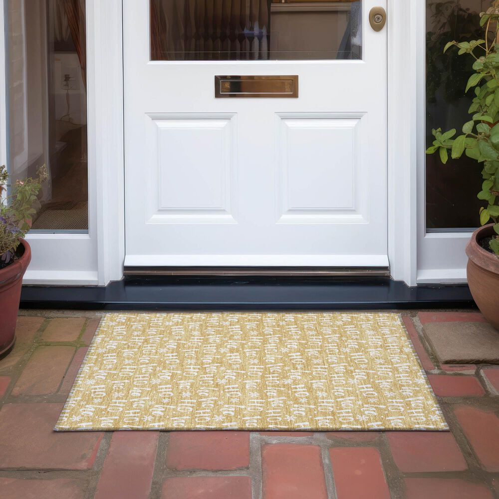 Dalyn Rug Company Wonderland WN22 1&#39;8&quot; x 2&#39;6&quot; Gold Indoor/Outdoor Area Rug, , large