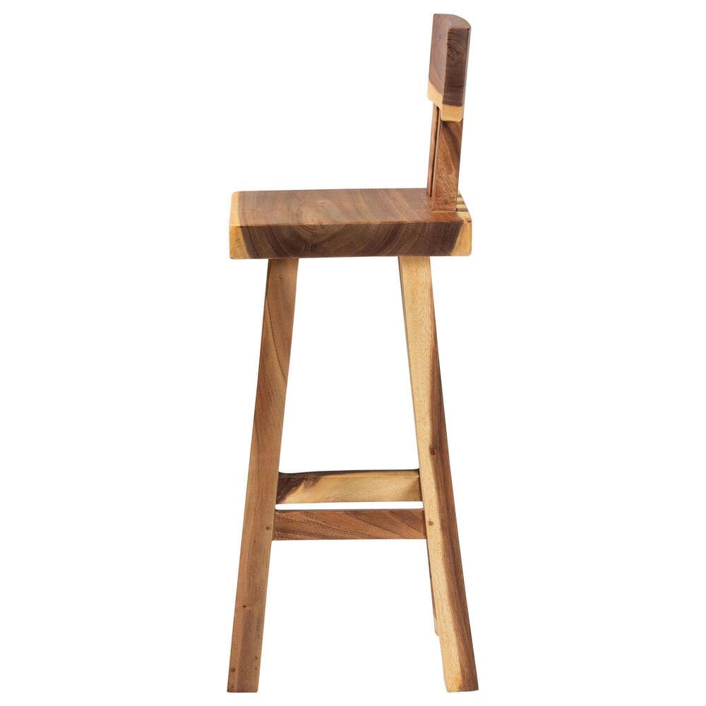 Baxton Studio Luli Bar Stool in Natural Brown, , large