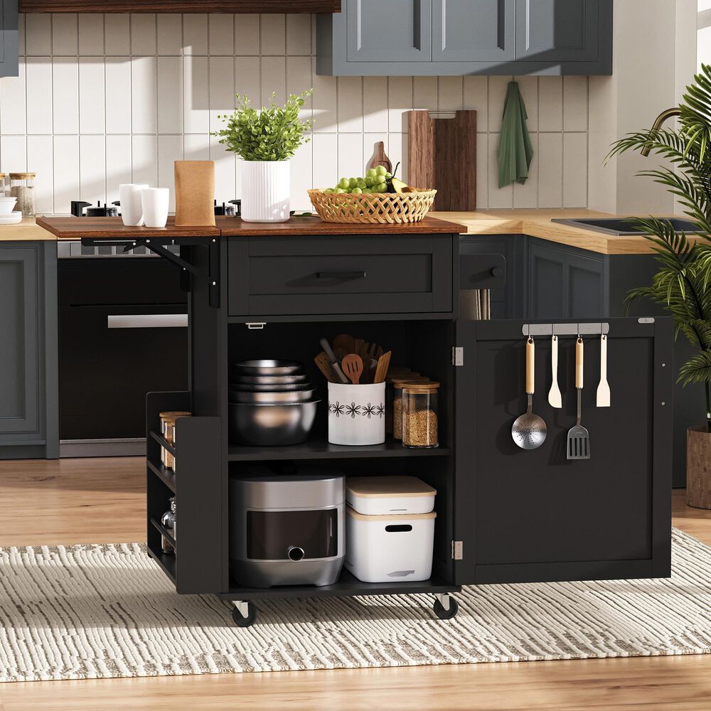 HOMLUX 39" Outdoor Kitchen Island in Black, , large