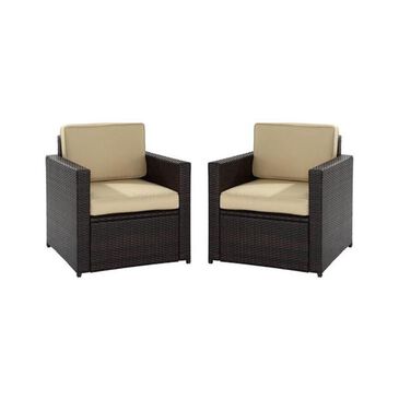 Firefly Palm Harbor Two Outdoor Wicker Chairs in Brown, , large