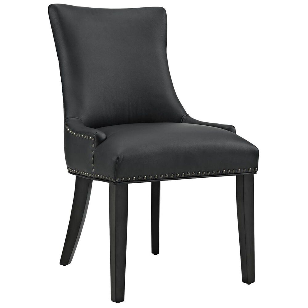 Modway Marquis Faux Leather Dining Chair in Black, , large