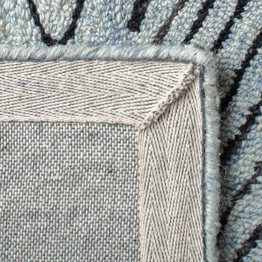 Safavieh Micro-Loop 4&#39; x 6&#39; Light Blue and Charcoal Area Rug, , large